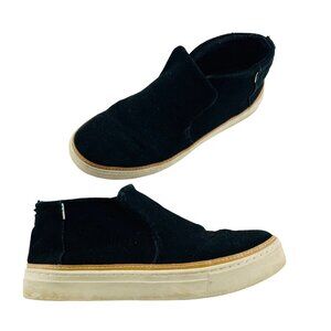 TOMS Paxton Women's size 8 Black Suede Leather  Slip On High‎ Top